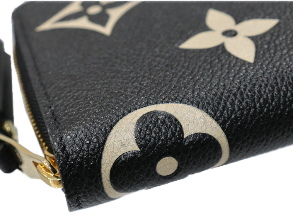 Louis Vuitton Black Monogram Long Beige Wallet Leather Bicolor Zippy Empreinte - Picture 6 of 10